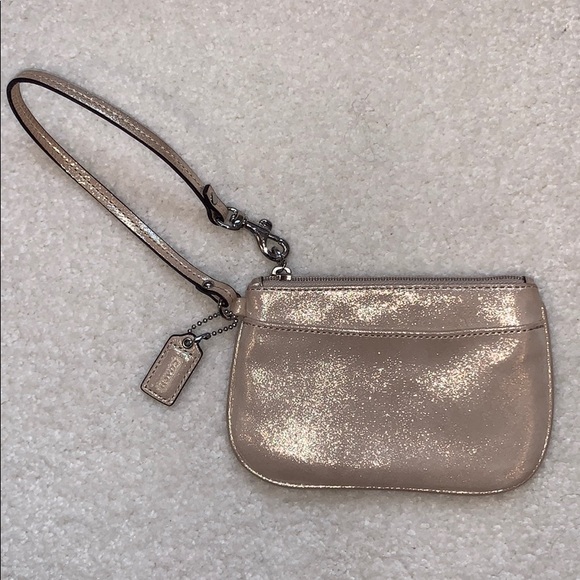 Coach Handbags - Coach Gold Shimmery Wristlet